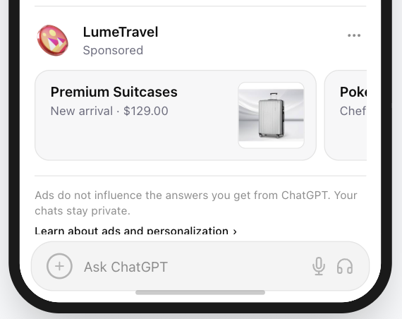ChatGPT ad image treatment that loses visibility across light mode and dark mode backgrounds